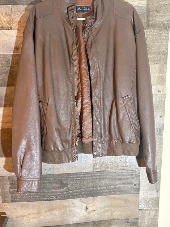 Vintage Other - Vintage Brown Leather Bomber Jacket with Quilted Interior